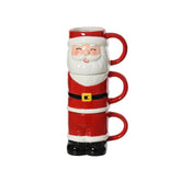 Kitchen Goods Dolomite Mug Santa Set of 3pcs 26cm - Red